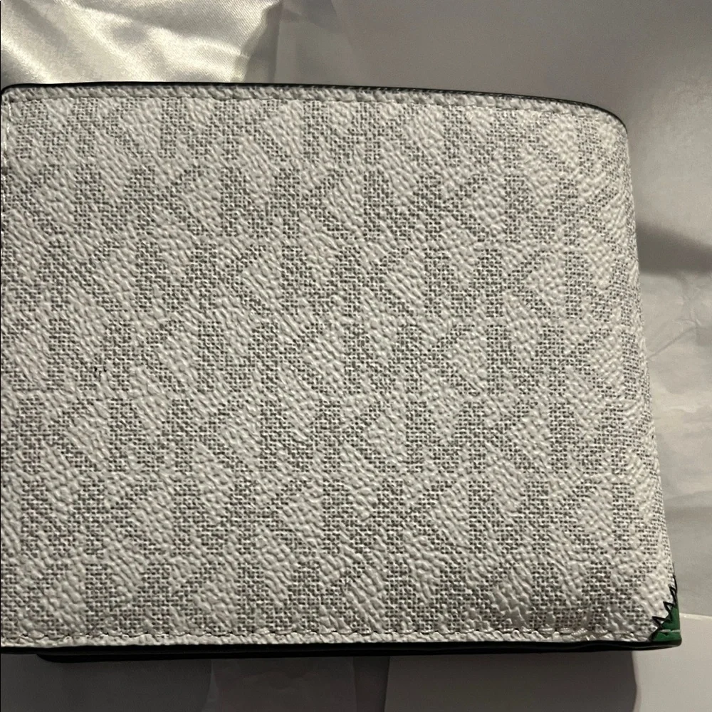 Michael Kors White and Green Men's Bi-Fold Wallet